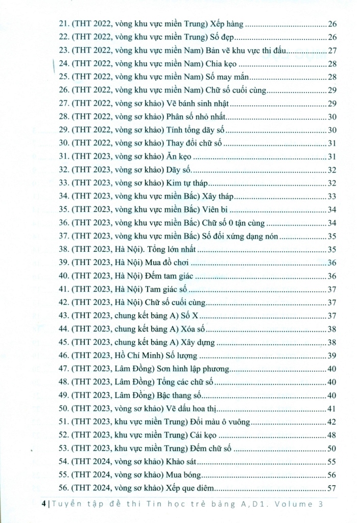 TUYỂN TẬP ĐỀ THI TIN HỌC TRẺ - BẢNG A, D1 (Volume 3)